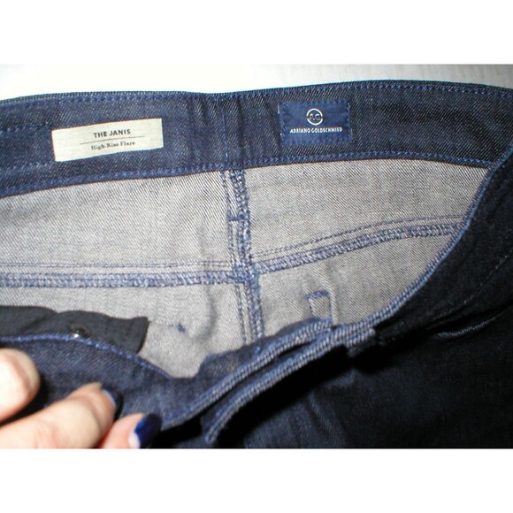 New Womens 26 AG Jeans NWT Designer The Janis High Waist Flare Dark Blue - Picture 3 of 6